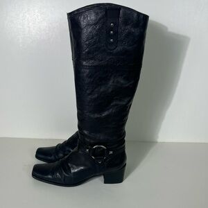 Lavorazione Artigiana genuine Leather Knee-High Boots Handmade in Italy size 39